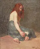 Female study by Oidentifierad Konstnär, Oil painting, sold Sep 2026