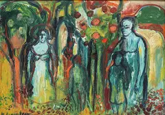 Figures by Monica Lorentzon, Oil painting, sold Sep 2026