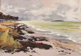 Djupvik med Lilla Karlsö by Wille Waldener, Oil painting, sold Sep 2026