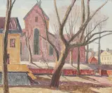 Aprilsol by Ellis Wallin, 1953, Oil painting, sold Sep 2026