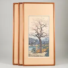 The Friendly Garden by Tōshi Yoshida, Woodcut, sold Aug 2026