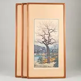 The Friendly Garden by Tōshi Yoshida, Woodcut, sold Aug 2026