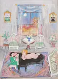 Woman at piano by Kristna Jöred, Oil painting, sold Aug 2026