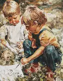 Painting children by Charles Roka, Oil painting, sold Aug 2026