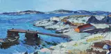 Archipelago motif by Bertil Wahlberg, Oil painting, sold Aug 2026