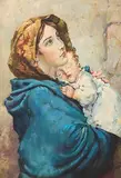 Mother with child by Oidentifierad Konstnär, Oil painting signed P Turkov, sold Aug 2026
