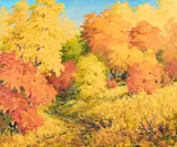Autumn landscape by Oidentifierad Konstnär, 1985, Oil painting, sold Aug 2026