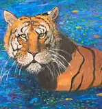 Tigerdopp by Svea Brattse, 1988, Oil painting, sold Aug 2026