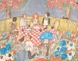 Kräftskiva by Marika Lang, Colour lithograph, sold Aug 2026