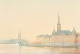 Untitled by Carin Adler, Colour lithograph "Riddarfjärden, sold Aug 2026