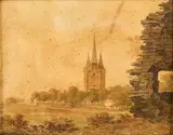 Church by Oidentifierad Konstnär, Oil painting, sold Aug 2026
