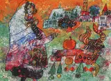Untitled by Théo Tobiasse, Colour lithograph Woman & bull, sold Aug 2026