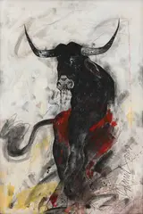 Untitled by Sunil Das, 2009, Oil, acrylic and charcoal on canvas, sold Dec 2024