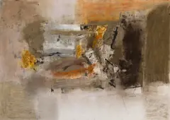 Untitled by Laxman Shrestha, Mixed media on paper pasted on cloth further pasted on plywood, sold Dec 2024