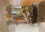 Untitled by Laxman Shrestha, Mixed media on paper pasted on cloth further pasted on plywood, sold Dec 2024