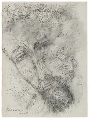 Untitled by Akbar Padamsee, 2005, Charcoal on paper pasted on mount board, offered Dec 2024