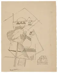 Untitled by Ram Kumar, Pen and ink on paper, sold Dec 2024