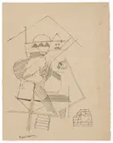 Untitled by Ram Kumar, Pen and ink on paper, sold Dec 2024