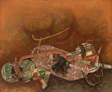 Untitled by Shanti Dave, Oil and encaustic on canvas, sold Dec 2024