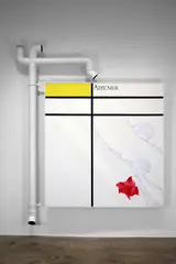 Cracks in Mondrian - Ajmer by Atul Dodiya, 2004, Acrylic with marble dust on canvas and PVC pipe, sold Dec 2024