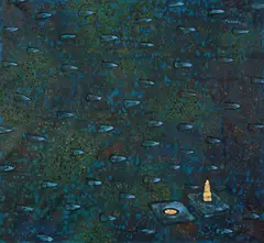 Untitled by G.R. Iranna, Oil on canvas, sold Dec 2024