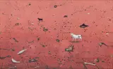 Untitled by Jagannath Panda, 2010, Acrylic and glitter on canvas, sold Dec 2024