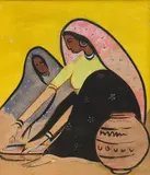 Untitled by Sailoz Mookherjea, Gouache on cardboard, sold Sep 2024