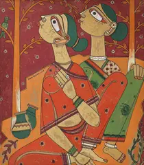 Untitled by A. A. Almelkar, Gouache on cardboard pasted on mount board, sold Sep 2024
