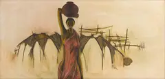 Untitled by B. Prabha, Oil on canvas, sold Sep 2024