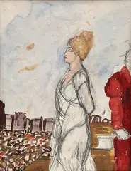 Untitled by Amrita Sher-Gil, Watercolour and pencil on paper, sold Sep 2024
