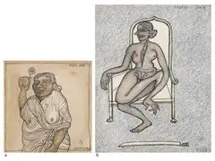 Untitled by Jogen Chowdhury, 1998, Ink and pastel on paper, sold Sep 2024