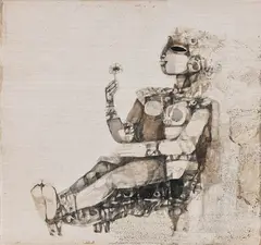 Untitled by Ganesh Pyne, Gouache and ink on cardboard, sold Sep 2024