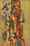 Mother and Child by P.T. Reddy, 1966, Oil on board, sold Sep 2024