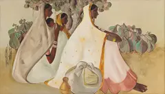 Untitled by B. Prabha, Oil on canvas, sold Sep 2024