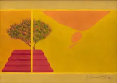 Untitled by Jagdish Swaminathan, Oil on canvas, sold Sep 2024