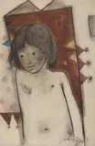 Untitled by Ganesh Haloi, Gouache and pastel on paper pasted on board, sold Sep 2024