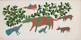 Untitled by Jangarh Singh Shyam, 2001, Acrylic on canvas, sold Sep 2024