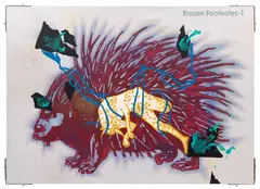 Frozen Footnotes - 1 by Jitish Kallat, 2005, Acrylic on canvas, sold Oct 2024