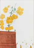 The Yellow Bougainvillea Flower by Phaneendra Nath Chaturvedi, Watercolour and pencil on paper, sold Oct 2024