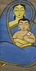 Mother and Child by Jamini Roy, Tempera on paper, sold Jun 2024