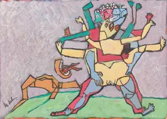 Untitled by Krishna Shamrao Kulkarni, Acrylic on paper, sold Jun 2024