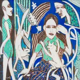 Untitled by K. G. Subramanyan, Acrylic on canvas, sold Jun 2024