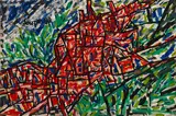Red Landscape by F. N. Souza, Acrylic on canvas, offered Jun 2024