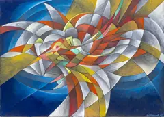 Phönix im Blau by Max Olderock, 1956, Gouache, sold Mar 2026