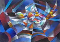 Farbkomposition by Max Olderock, 1957, Tempera, sold Mar 2026