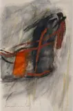 Komposition in Rot und Schwarz by Peter Krawagna, 2009, Öl/Leinwand, sold Mar 2026