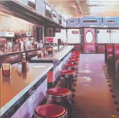 Oval Diner by Luigi Rocca, Giclée/Leinwand, sold Mar 2026