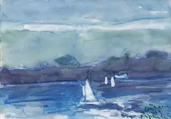 Segler vor Dänemark by Klaus Fußmann, 2015, Aquarell, sold Mar 2026