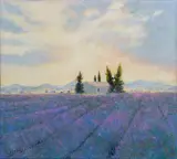 Lavendel am Abend by Uwe Herbst, Acryl/Leinwand, sold Mar 2026