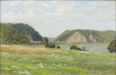 Das Elbtal bei Gauernitz by Adolf Noether, Gouache, sold Mar 2026